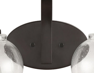 Sandrine Iron/Seeded Glass Cottage Rustic LED Vanity Light - JONATHAN Y